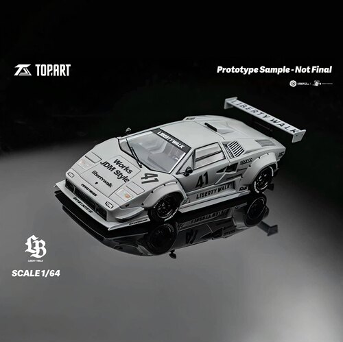 【预售】TOPART 康塔什 战斗灰 COUNTACH 合金全开汽车模