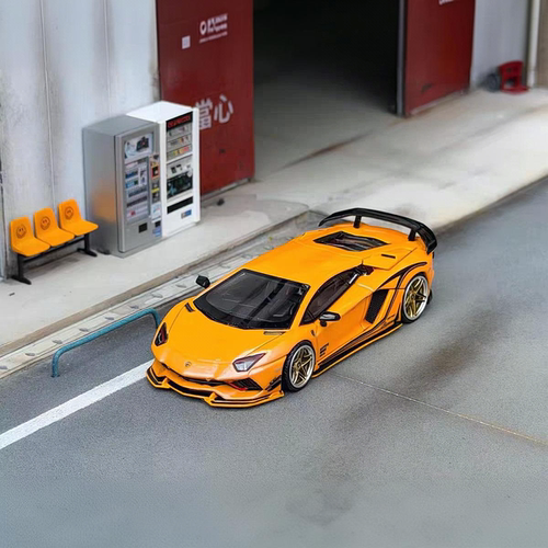RW 1/64兰博 Rowen Aventador S    合金汽车模型 幻彩黄