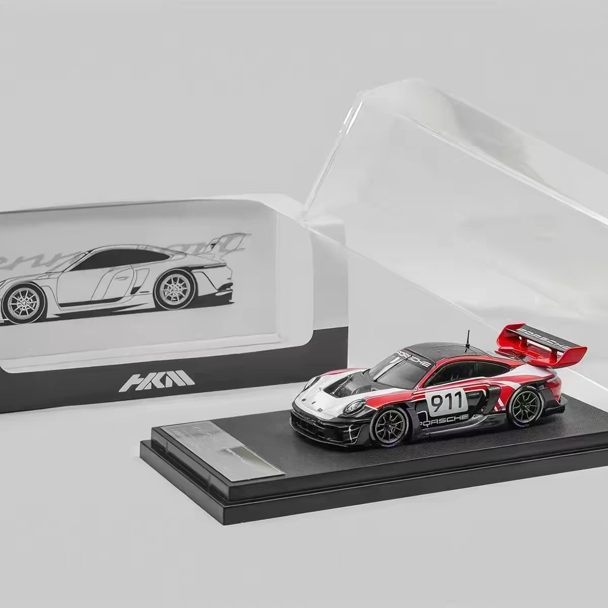 【现货】HKM 1:64 保时捷 911 992 GT3 R Rennsport 合金汽车模型图片