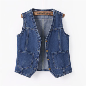 牛仔马甲女夏装新款短款夏季无袖外搭时尚背心马夹夏秋季女士外套