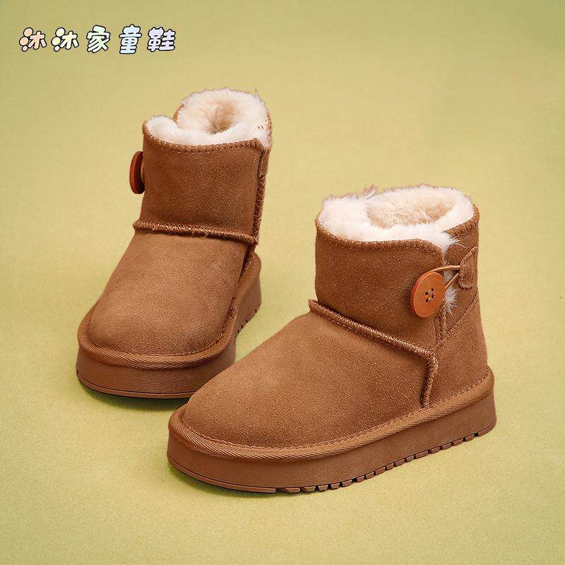 女童雪地靴加绒加厚短靴亲子鞋