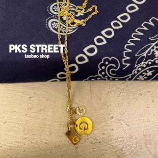 街头感 款 G系列 穿搭合金项链多吊坠风格 滑板街舞个性 PKS新款