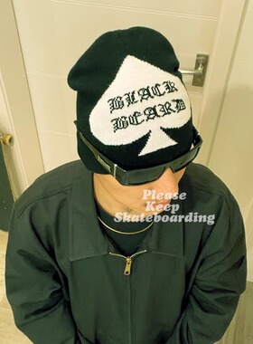 PKS街头滑板蜘蛛网绒线帽 街舞bboy针织帽男式冷帽