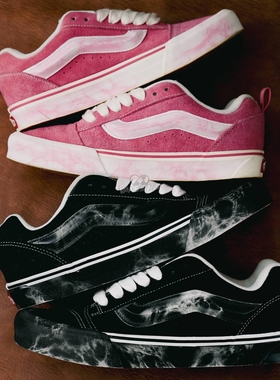 COSTS x Vans Knu Skool联名面包鞋大理石玫瑰花纹男女休闲鞋板鞋