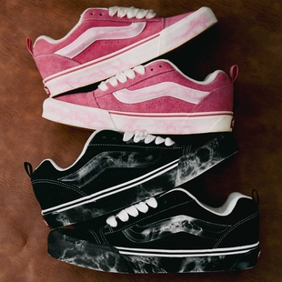 COSTS x Vans Knu Skool联名面包鞋大理石玫瑰花纹男女休闲鞋板鞋