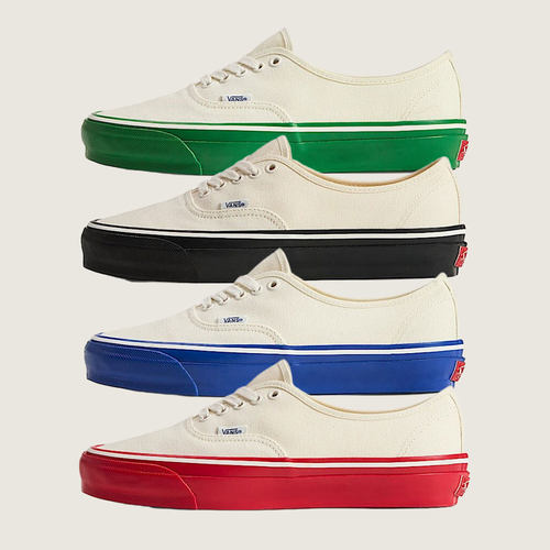 范斯文艺复古风拼色帆布鞋