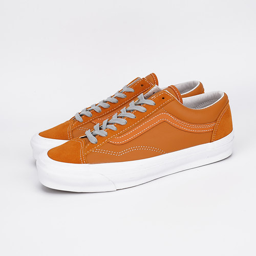 Vans Vault OG Style 36 LX橙白色翻毛皮革休闲板鞋男VN0A4BVE93M