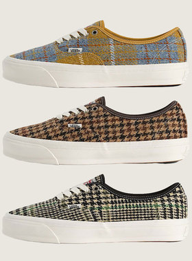 Vans Premium Authentic 44哈里斯粗花呢羊毛编织千鸟格休闲板鞋