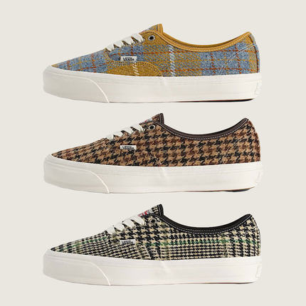 Vans Premium Authentic 44哈里斯粗花呢羊毛编织千鸟格休闲板鞋
