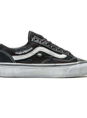 Vans OTW Old Skool 36黑色皮革帆布破洞做旧街头潮流休闲鞋板鞋