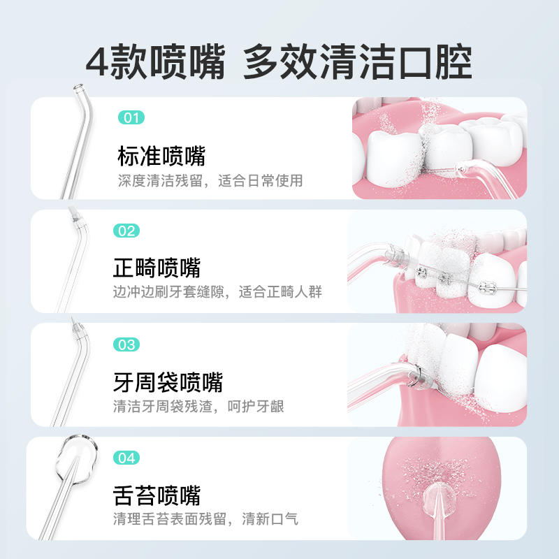 贝医生冲牙器F3洗牙器清洁牙缝便携式正畸清洗电动水牙线家用专业