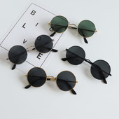 时尚 防强光钓鱼眼镜女款 太子镜潮 司机开车墨镜夏季 圆框太阳镜男士