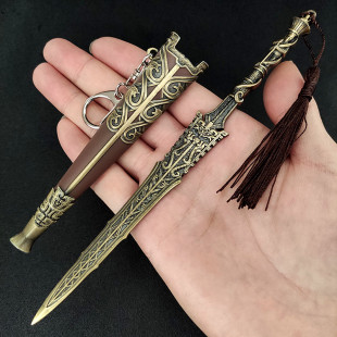 姬发剑刀剑小型迷你玩具模型商王剑轩辕剑金属冷兵器拔刀武器摆件