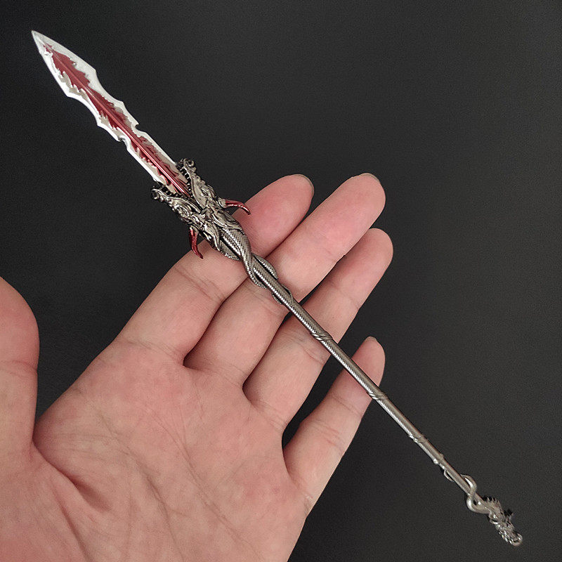 雪鹰领主动漫小玩具 盘龙枪飞雪枪黑龙枪刀剑武器合金属武器摆件