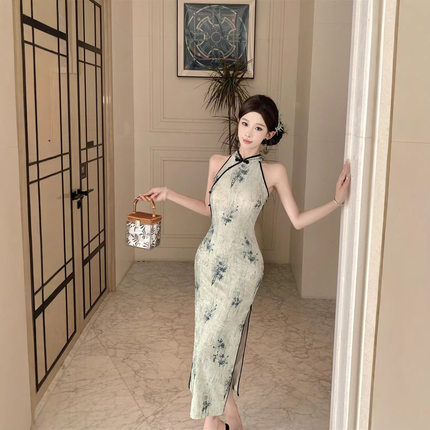2026夏季新款新中式国风改良旗袍裙女复古气质修身显瘦长款连衣裙