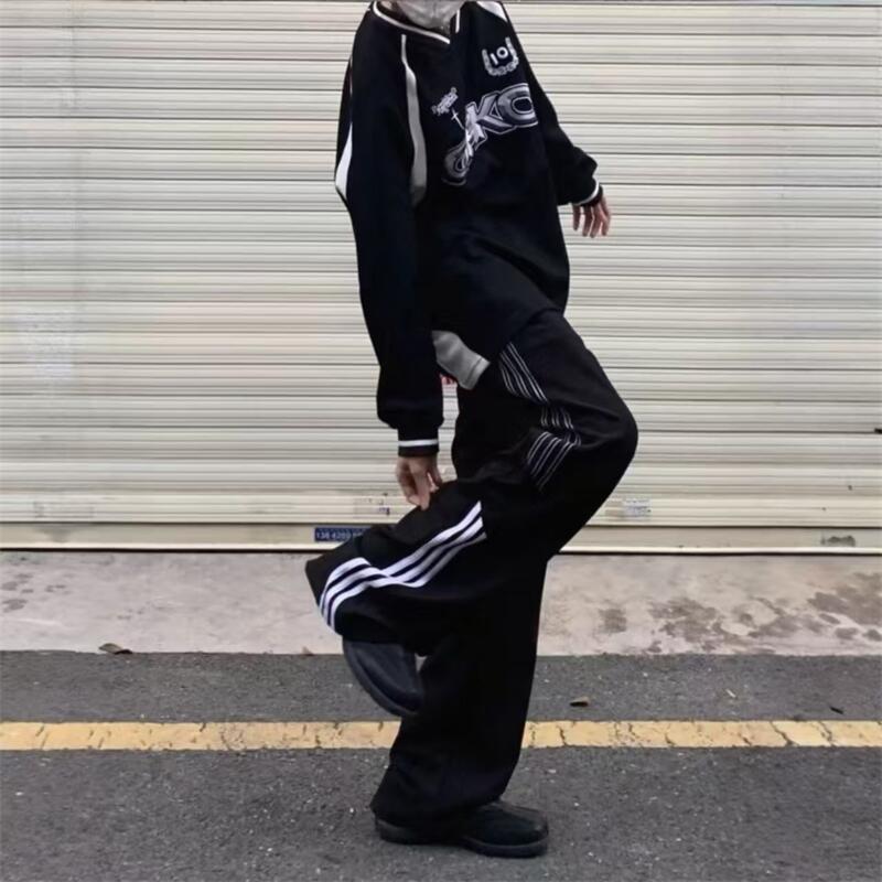 传奇商行legend休闲裤美式春秋三条杠条纹拼接运动裤宽松学生卫裤