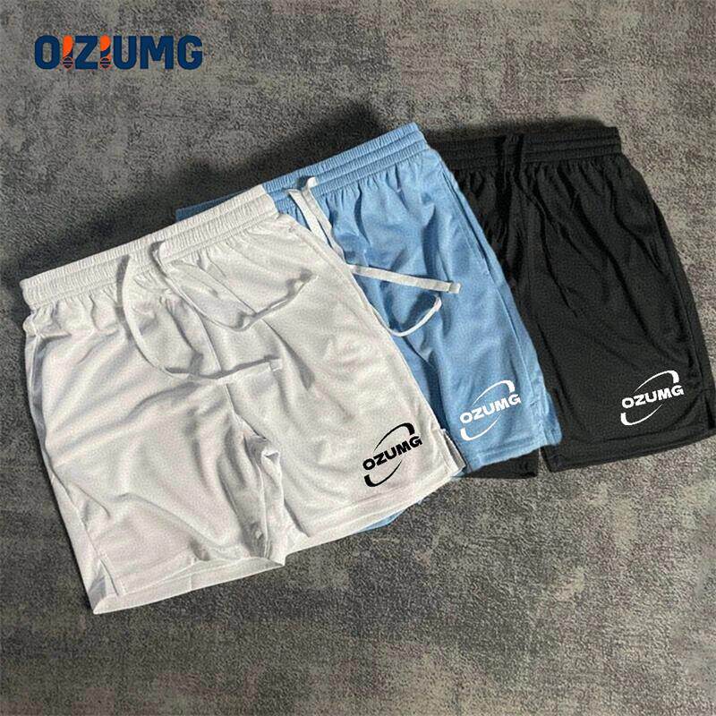 网眼速干运动三分短裤黑色篮球健身户外透气训练裤美式速干田径裤