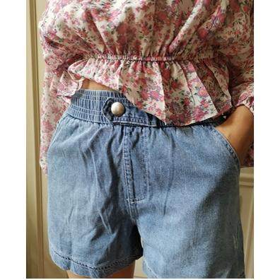 themadness com**conco 松紧腰围 舒适 时尚 百搭牛仔短裤