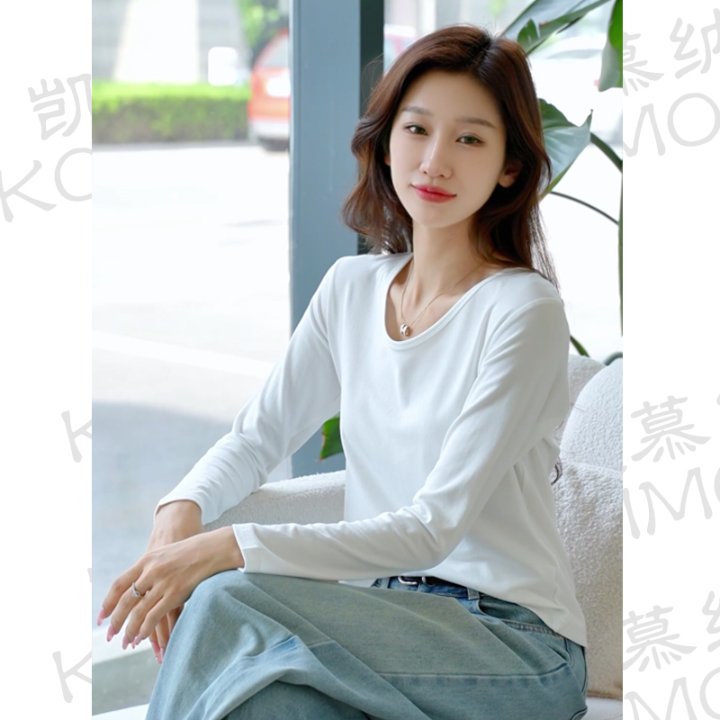 长袖isn新款女士螺纹韩版百搭T恤