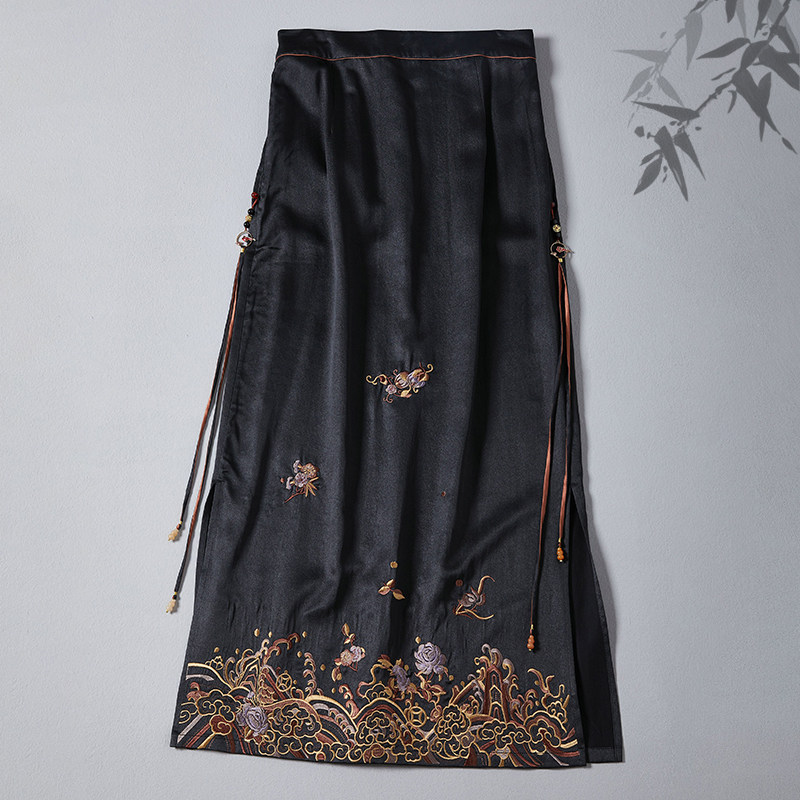新中式高端茶服裙重工刺绣半身裙