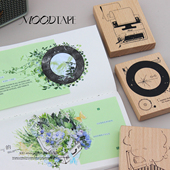 moodtape.唱片打字机原创植物木质印章橡胶皮章文具mood可爱手帐