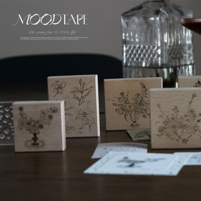moodtape空百合原创手帐树脂印章可爱手帐素材mood装饰