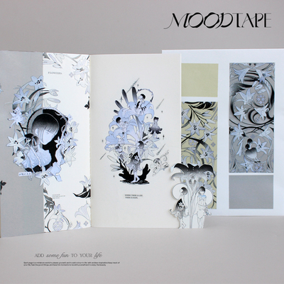 moodtape.百合迷恋lily原创人物花朵百合手帐胶带咕卡贴纸带文具
