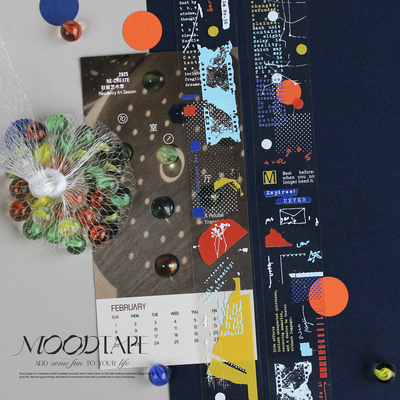 moodtape.佳赏味期原创基础背景拼贴手帐胶带咕卡贴纸pet文具