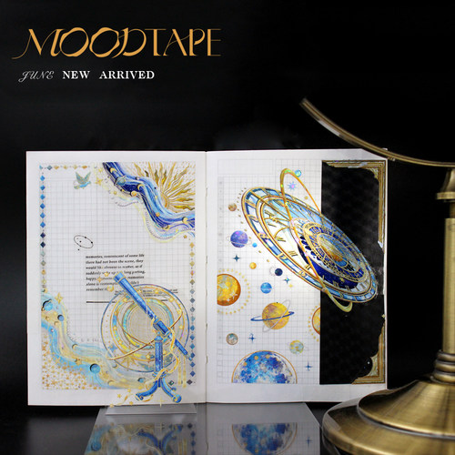 moodtape布拉格天文钟星际系列手帐胶带pet咕卡文具装饰mood贴纸