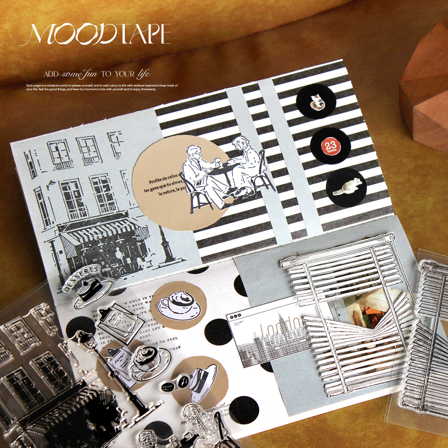 moodtape家居咖啡原创家具手帐素材透明橡胶皮章mood印章
