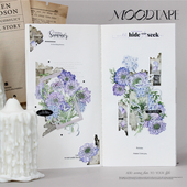 moodtape.秋之恋歌花朵原创手帐胶带咕卡贴纸pet和纸景物胶带文具