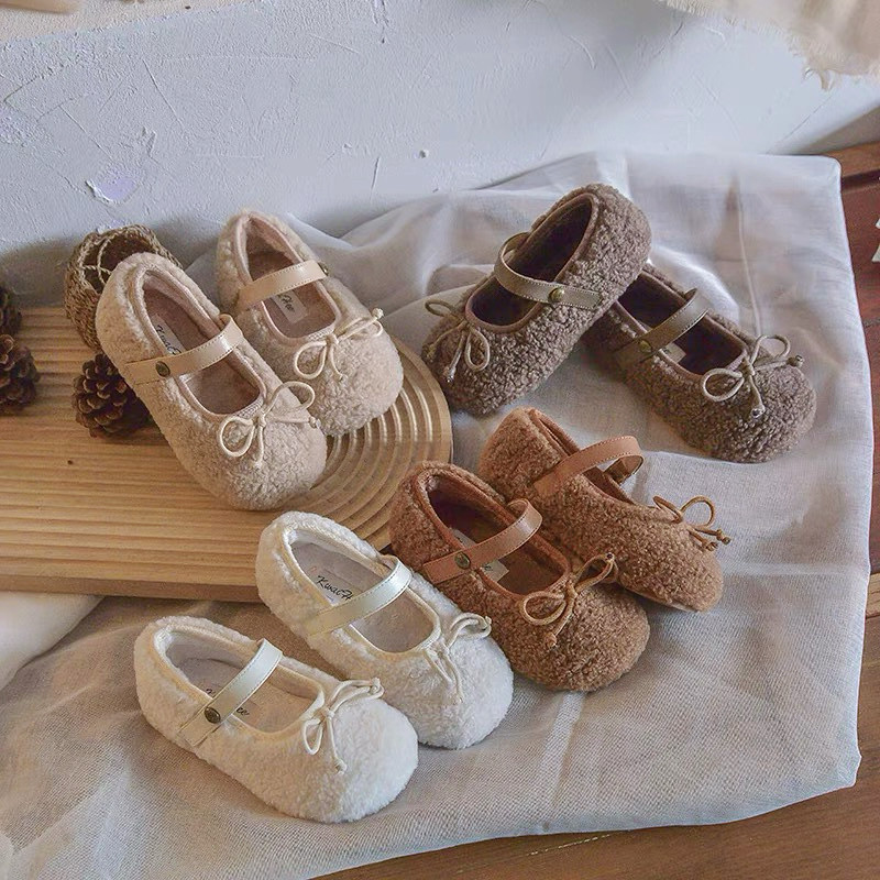 女宝宝公主鞋2025秋冬新款女童毛毛鞋加绒保暖二棉蝴蝶结豆豆鞋,童鞋/婴儿鞋/亲子鞋,棉鞋,淘宝优惠券,粉丝福利购,淘宝优惠卷
