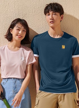 探路者T恤男女 夏季户外轻薄透气圆领速干短袖TAJI81377/82378