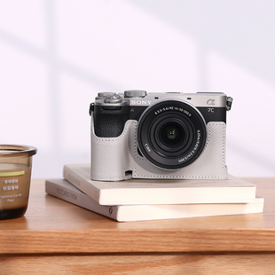 a6100 a6400 索尼a7c2保护套zve10二代相机包配件真皮壳a7m4 a7cr