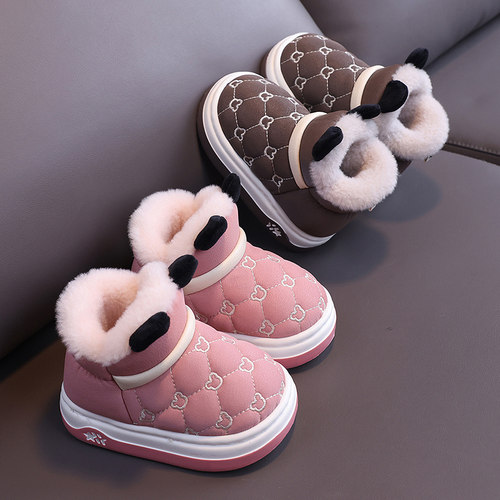 搭档兔卡通儿童冬季高帮防水棉鞋