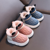 男大童高帮亲子棉鞋 东北雪地靴冬季 女宝宝户外加绒加厚面包鞋 情侣