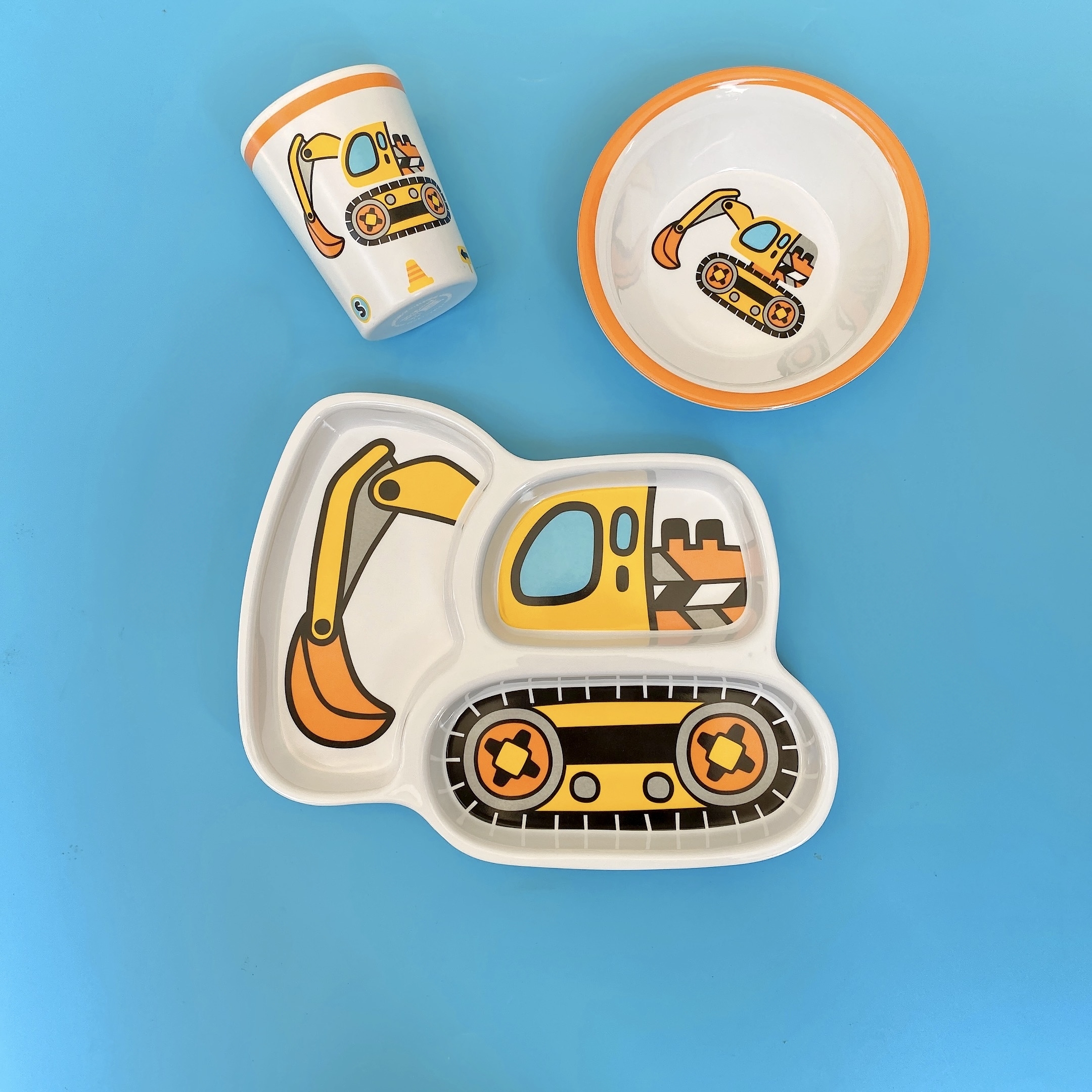 挖掘机工程车餐盘食品级防摔餐具