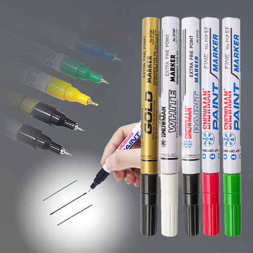 雪人记号笔工业用油漆笔极细黑色