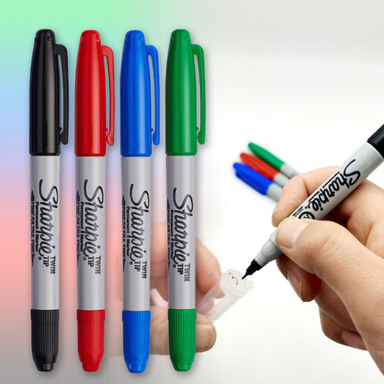 三福锐意实验室记号笔sharpie32001油性防水无尘净化笔双头马克笔