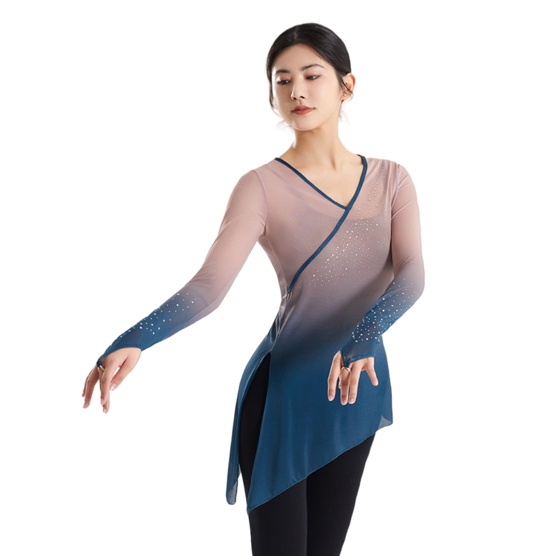 現(xiàn)代古典舞身韻舞蹈練功服女中國古風考級舞蹈表演練功服紗衣飄逸