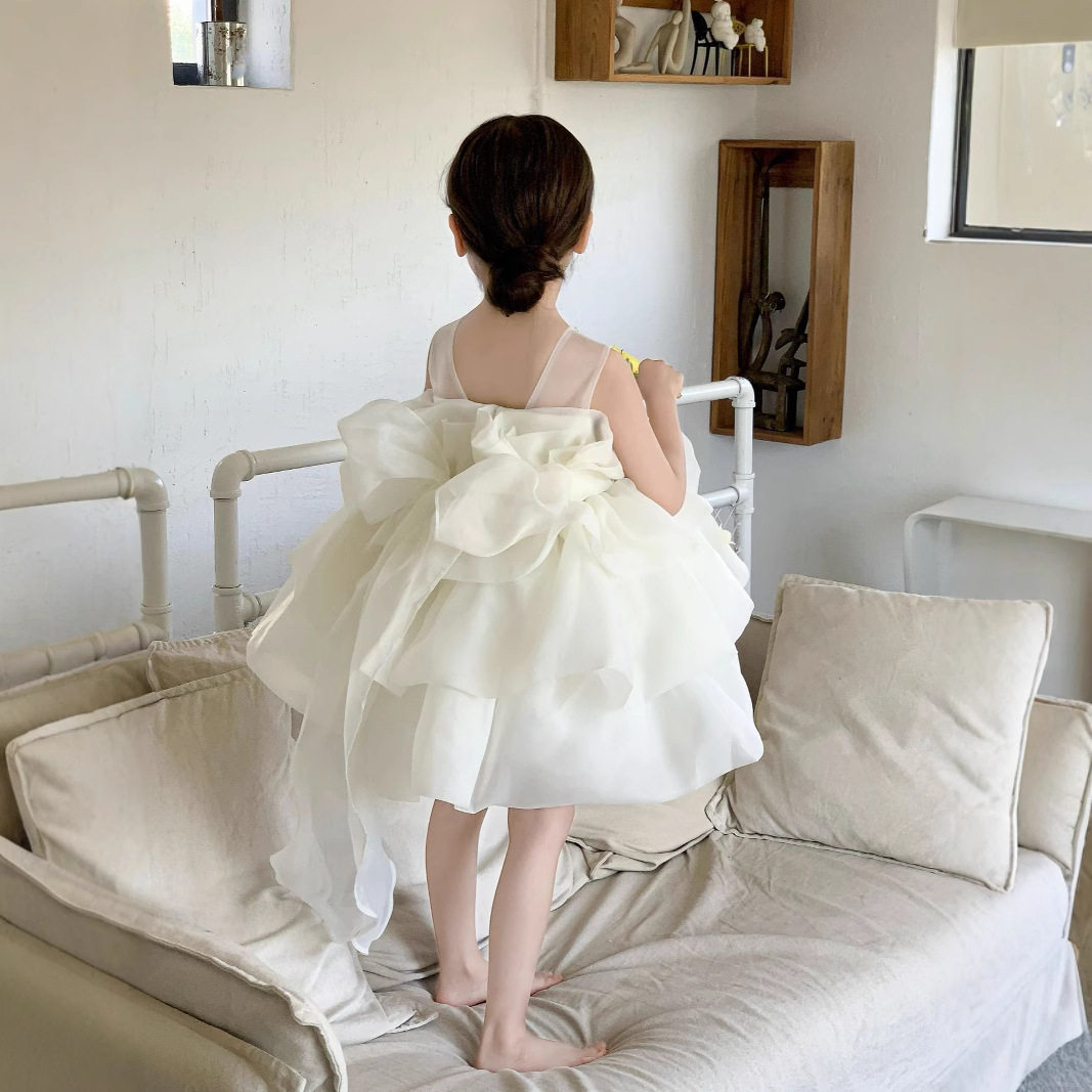 2025夏季新款 韩版童装 女童礼服公主蓬蓬裙公主连衣裙网纱拖尾裙