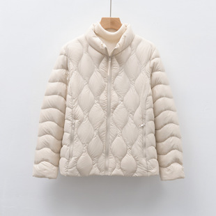 立领外套 轻薄羽绒服波浪纹女式 平湖驰新90绒新国标女装 秋冬新款