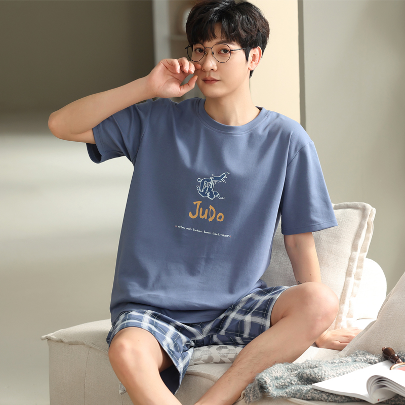 2025年新款睡衣男夏短袖纯棉薄款宽松休闲男士夏天夏款家居服套装