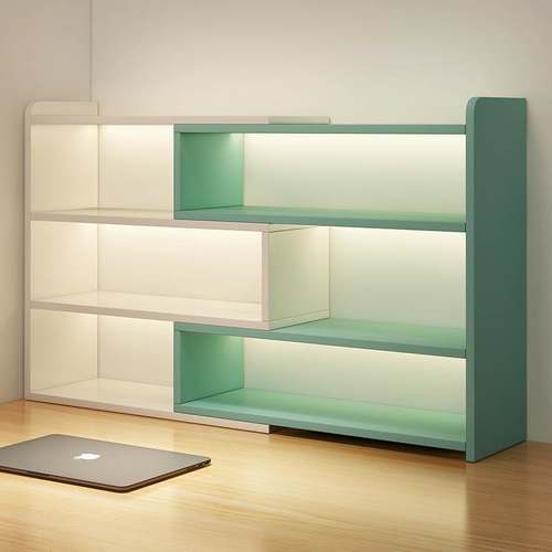 实木桌面书架落地伸缩置物架简易家用卧室学生儿童收纳靠墙书柜子