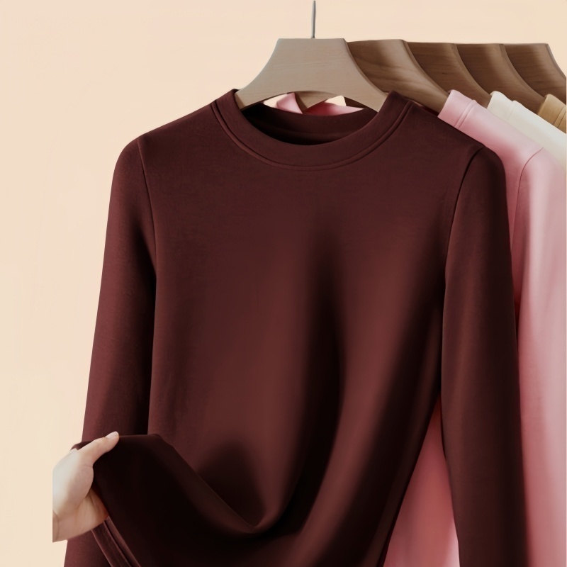 双面德绒打底衫女长袖t恤加厚