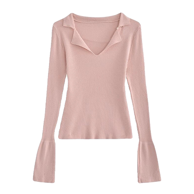 设计感小众喇叭袖毛衣女士打底衫