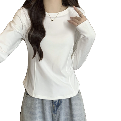 德绒t恤女长袖内搭打底衫上衣潮