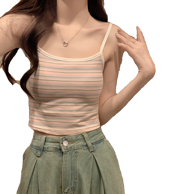 美背背心女文胸一体带胸垫吊带夏