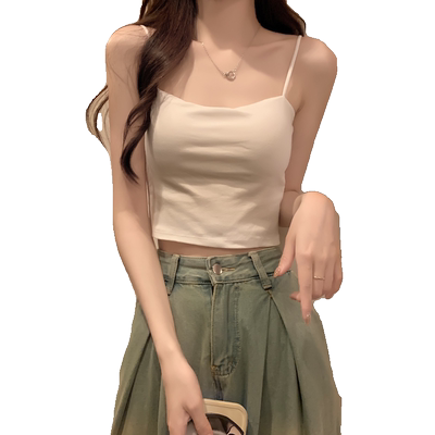 背心女美背文胸一体带胸垫上衣夏