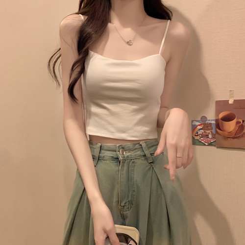 背心女美背文胸一体带胸垫上衣夏